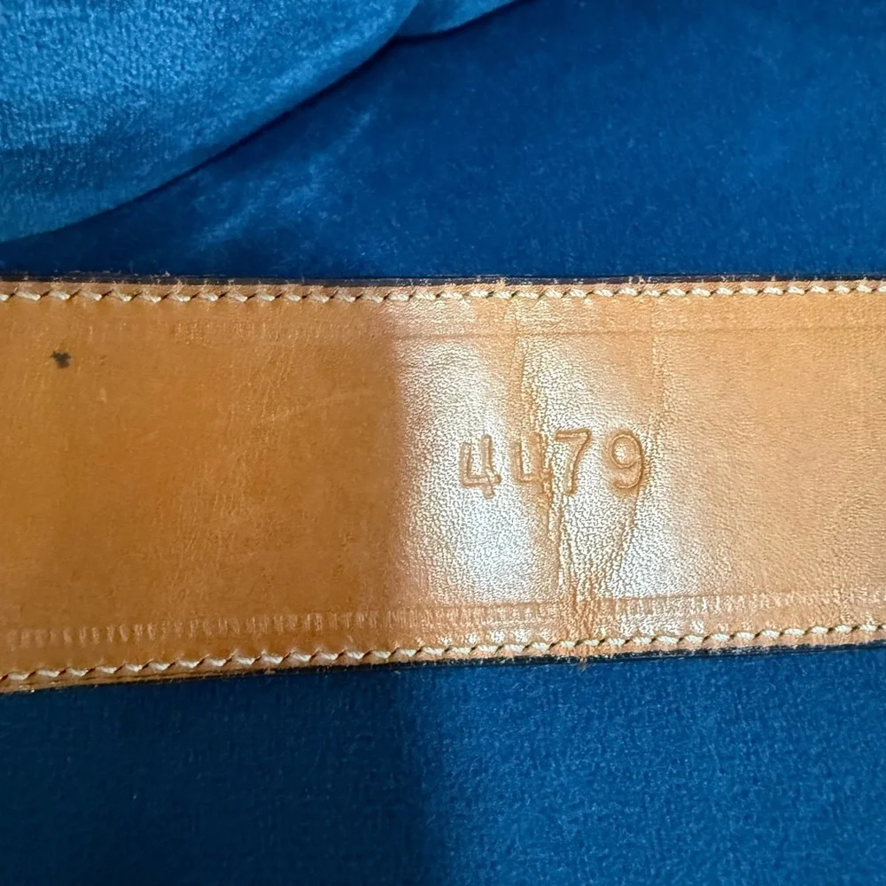 Zele Bullhide Leather Belt Braided Buckle Large 32